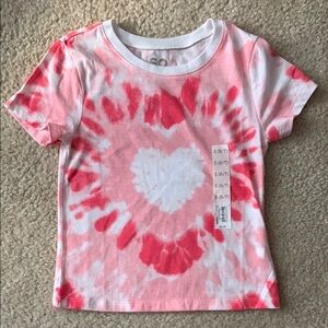 SO Pink and White Tie-Dye Heart Tee